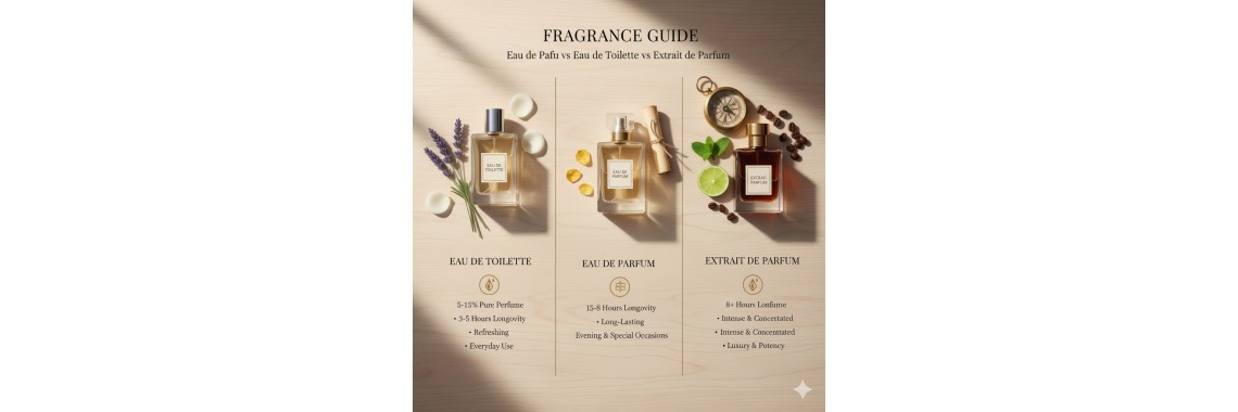 Eau de Parfum vs Eau de Toilette vs Extrait de Parfum – Fragrance Guide