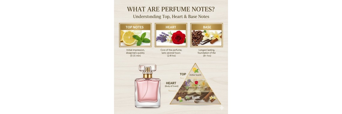 What Are Perfume Notes? Understanding Top, Heart & Base Notes